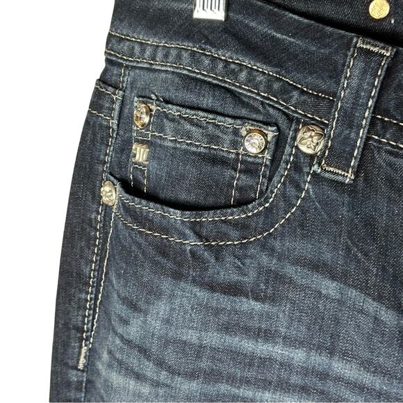 Miss Me Mid Rise Boot cut Sequined Cross pockets  - SILVER threading - Picture 4 of 6